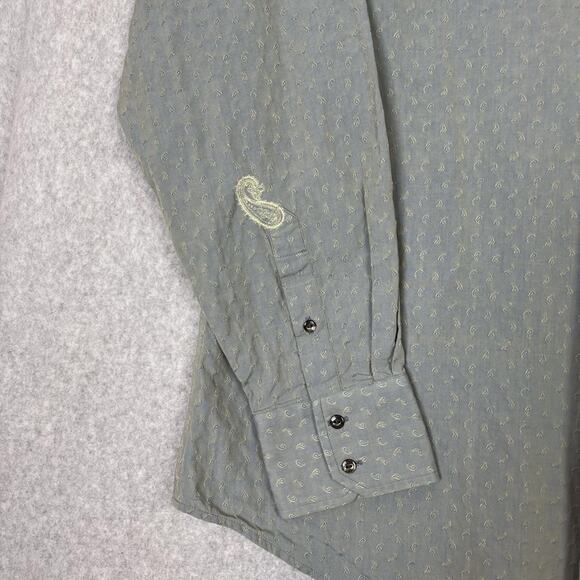 Robert Graham Shirt Men's Sz XL Grey L/S Button Up Cotton Paisley All Over Print - Picture 3 of 9